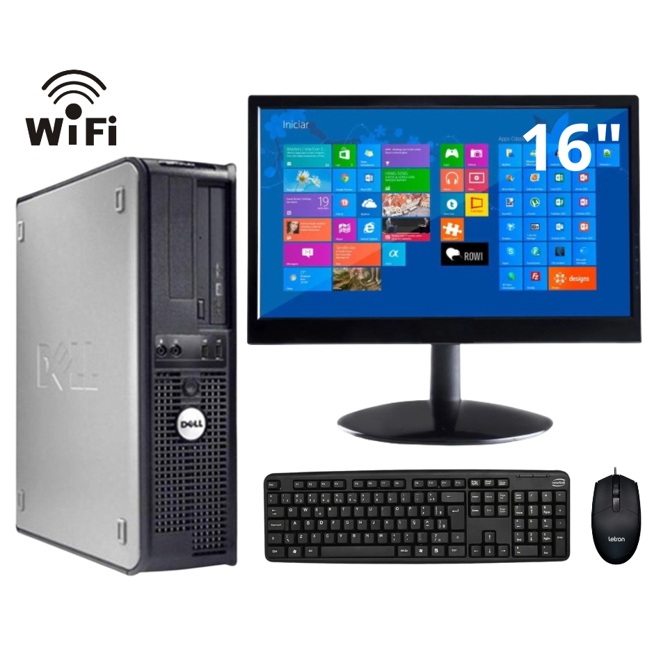 Computador Dell Intel Core 2 Duo 8gb Ram 250 Hd Monitor 16 Polegadas ...
