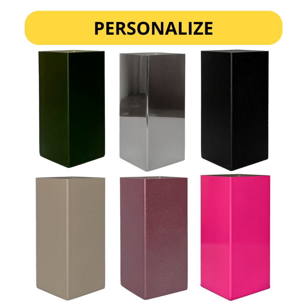 Copo/Cuia para Terere PERSONALIZADO Quadrado Inox 250ml - Varias Cores