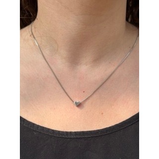 Colar Com Pingente De Coração Delicado Banhado Em Níquel 45cm