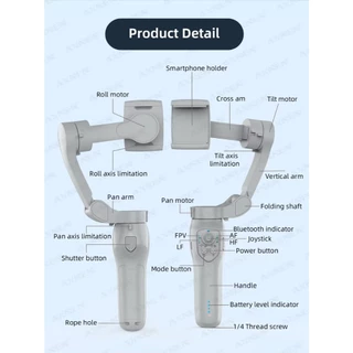 Estabilizador De Gimbal Para Smartphone Telefone Celular De 3 Eixos Bastão De Selfie Rosto Seguindo