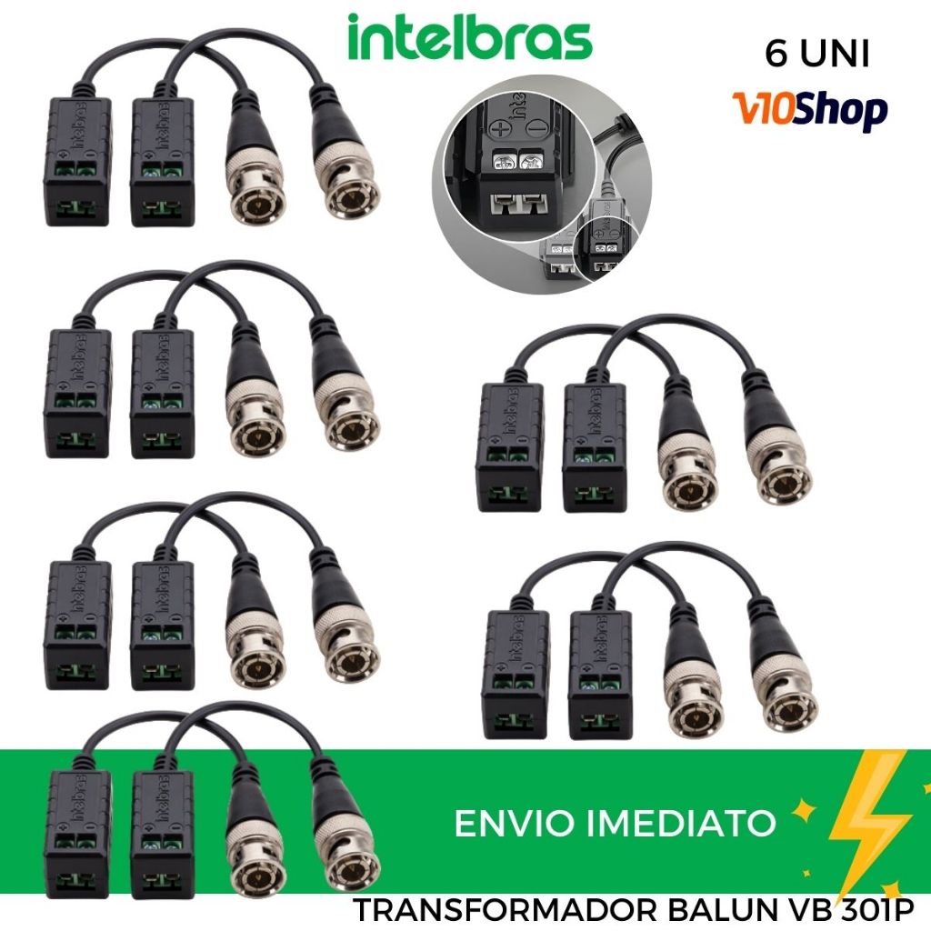 Kit 6 Un Transformador Balun Passivo Video Intelbras Vb 301 P | Shopee ...