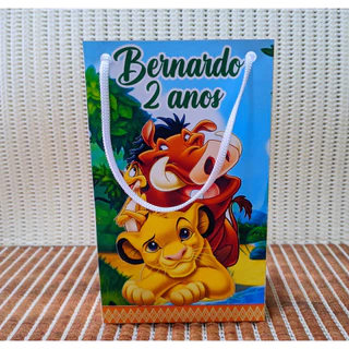 65 Sacolinha Surpresa Personalizada Rei Leão - Com Alça - PEGUE E MONTE
