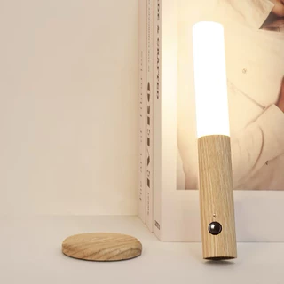 Criativo Sensor Inteligente De Movimento Auto PIR LED Luz Magnética Noturna De Parede De Madeira Recarregável Multifuncional Brilho Ajustável Corredor Espelho Gabinete De Cozinha-envio imediato