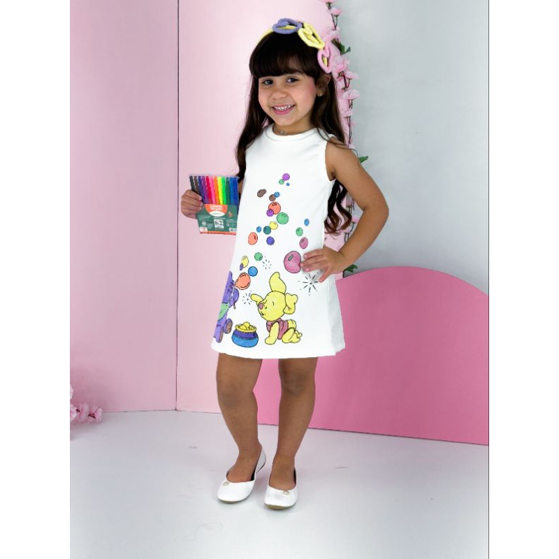 vestido infantil para colorir