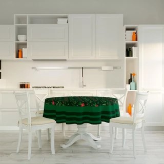Toalha de Mesa Natalina Redonda 4 lugares Flor do Natal
