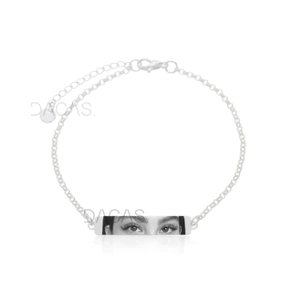 Pulseira Olhar Personalizada - Banhado em Prata