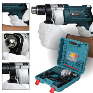 Furadeira Parafusadeira de Impacto Auto Reverso 13mm 1000w Profissional 26 Peças
