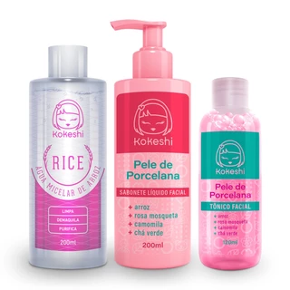 Kit Limpeza Facial Kokeshi Agua Micelar Tônico E Sabonete