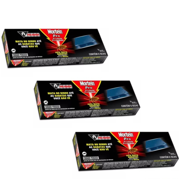 KIT COM 3 Armadilha Para Baratas Mortein Pro 6 Iscas (cada)