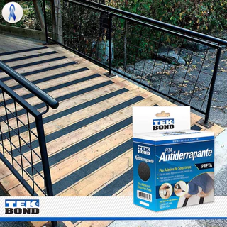 Fita Antiderrapante Lixa de Segurança Auto adesiva Preta 50x5m Piso