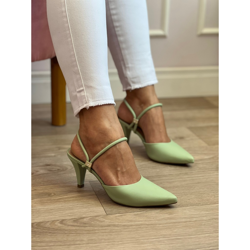 Scarpin Sandália Feminino Salto Baixo Fino Confortável | Shopee Brasil