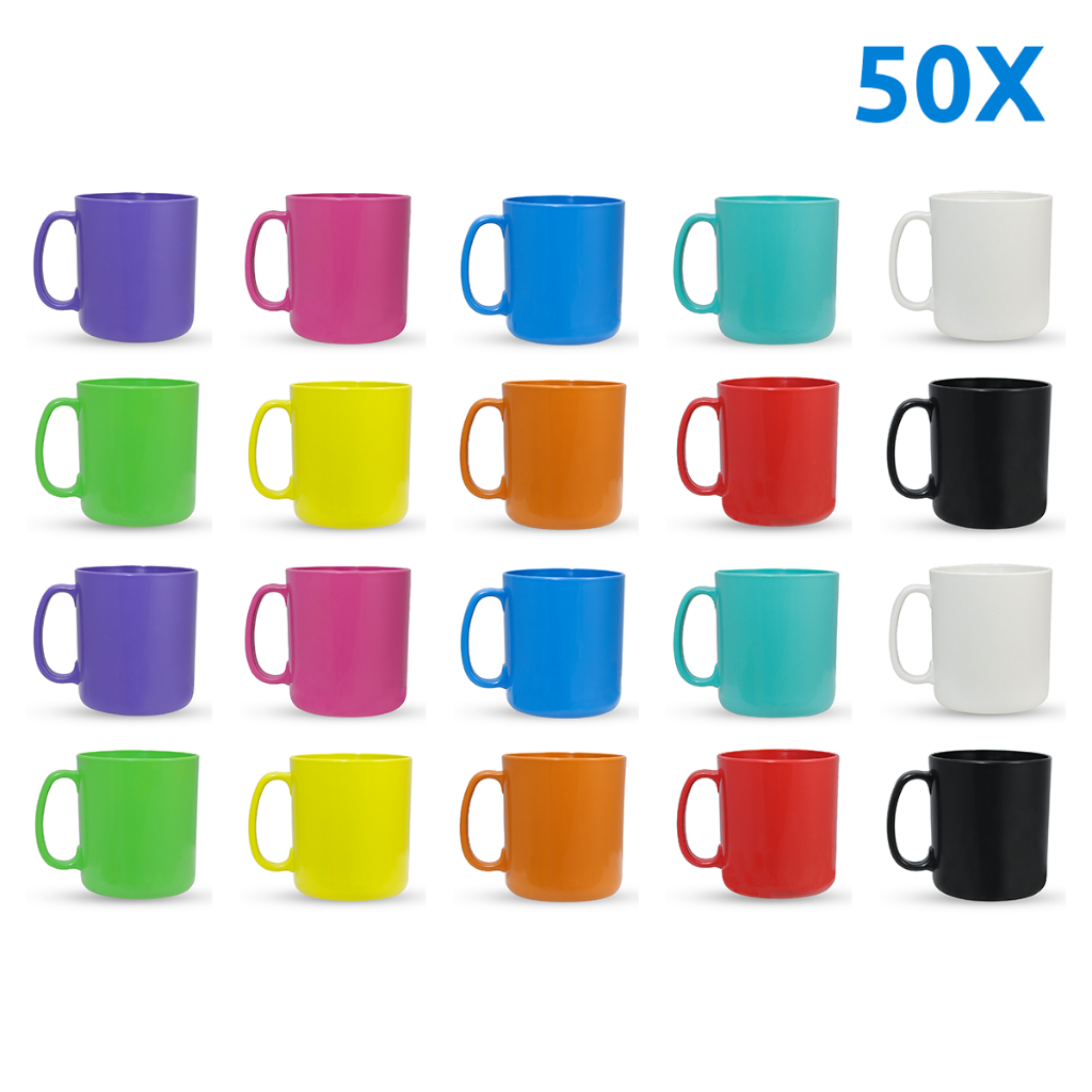 Kit 50 Canecas 440ml Plástico Escola Creche Festas Crianças