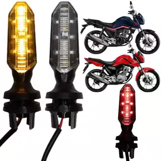 2 Pisca Seta Led Sequencial Cb Twister Com Luz Drl Vermelho Titan Fan 160 2016