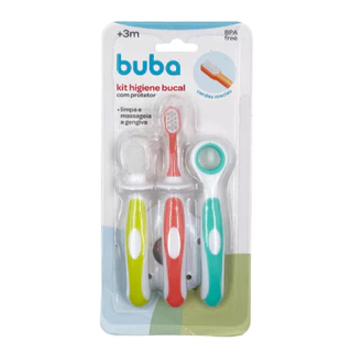 Kit Higiene Bucal Buba Escova De Dente E Massageador Gengiva Protetor Buba em Oferta na Shopee
