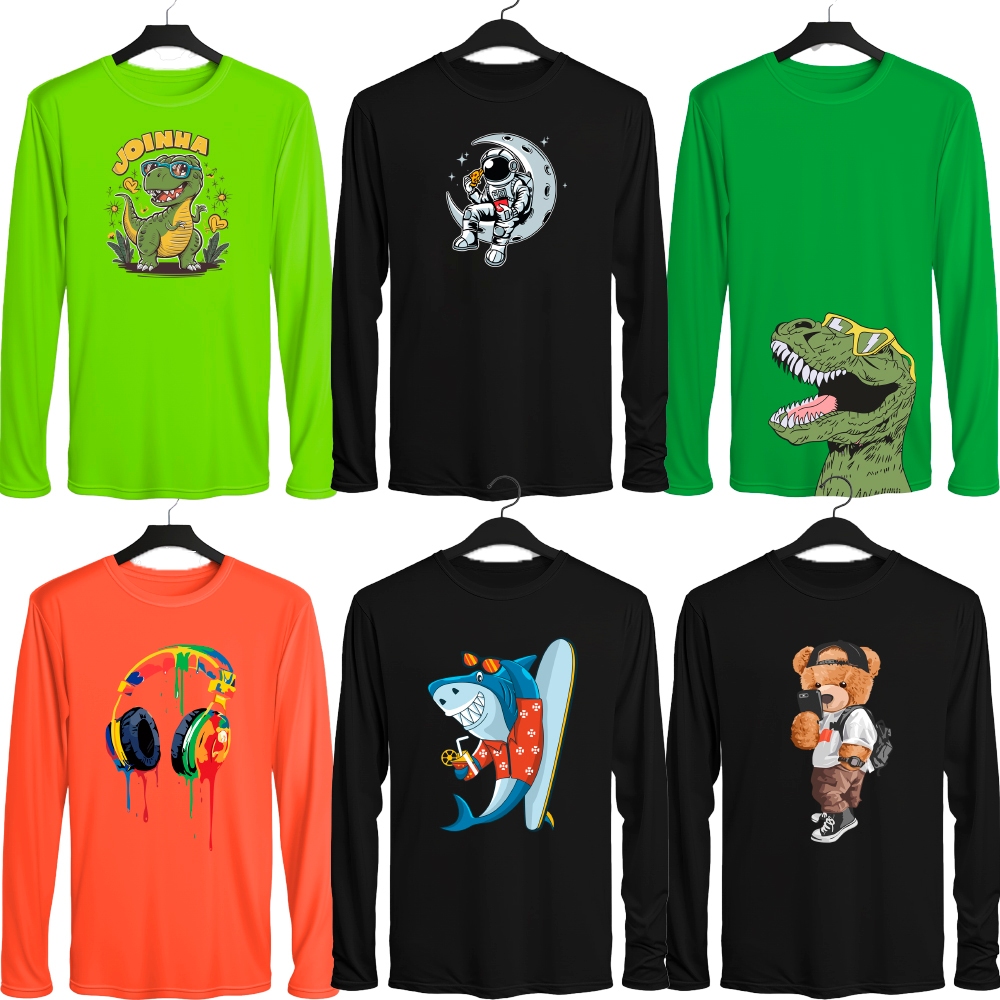 Camisa Menino Moda Proteção Solar Uv+50 Camiseta 4 Ate 16 Anos Infantil ...