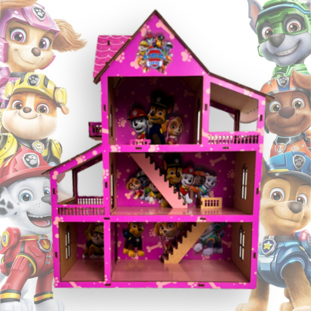 Brinquedo Patrulha Canina Casinha Infantil Para Brincar 43x33cm MDF ...