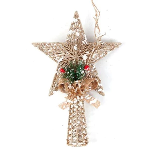 Ponteira Estrela para Árvore de Natal Dourada NATP17
