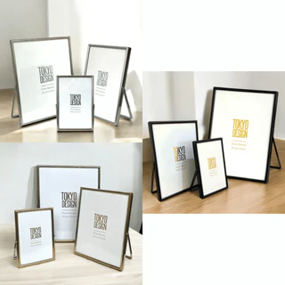 Kit 3 Porta Retratos 10x15, 15x20 e 20x25 Moldura Flexível e Vidro Decor Prata / Dourado / Preto