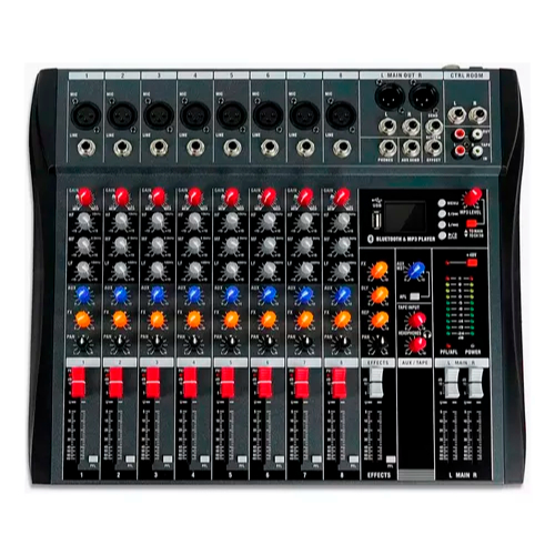 Mesa De Som 8 Canais Profissional Interface Bluetooth Usb | Shopee Brasil
