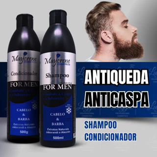 Kit Capilar Masculino FOR MEN (Shampoo e Condicionador) Ação Anticaspa e Antioleosidade Maycrene
