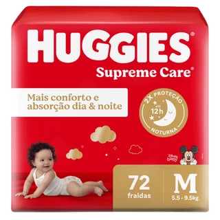 FRAUDA HUGGIES SUPER CARE TAMANHO M 72 UNIDADES FRAUDA BEBE INFANTIL