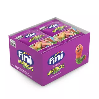 Balas de Gelatina Minhoca Cítrica 15g C/12 Unidades - Fini