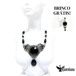 Colar estilo gótico vitoriano preto
