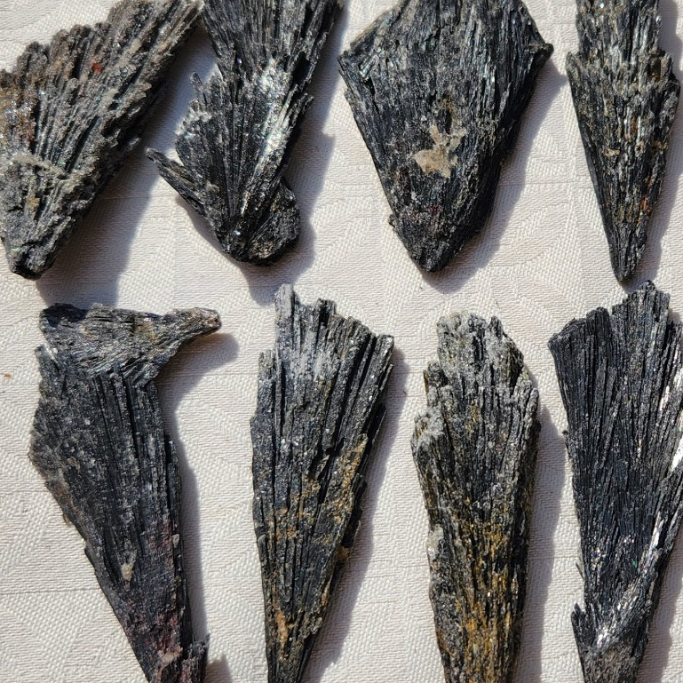 Cianita Negra Vassoura de Bruxa Bruta Preta