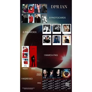 KIT DPR IAN, photocards, polaroids, marca página, ingressso fanmade