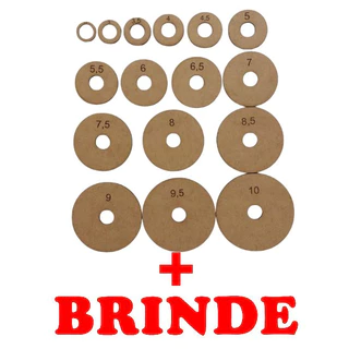 Kit com 16 Gabaritos de MDF (2,5cm a 10cm) para Cortes Precisos de Adesivos e Tags + Brinde