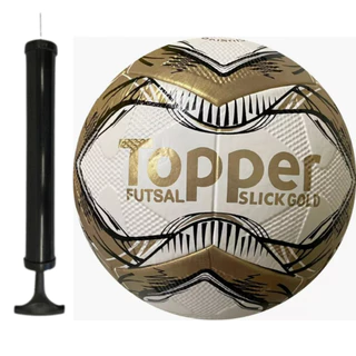 Kit Bola Futebol Futsal Oficial Topper Slick + Bomba de Encher