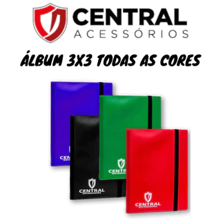 Fichário Central Álbum Pasta 3x3 Azul Pokemon Magic