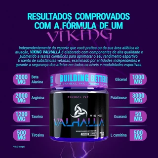 Pré Treino Viking Valhalla Canibal Inc 450g Com Beta Alanina Energia Força Foco Treino Academia