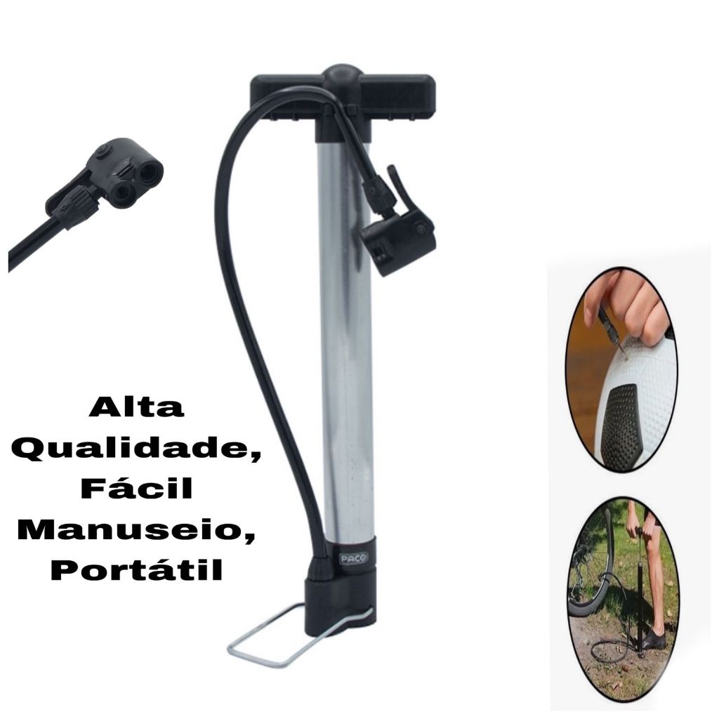 Bomba de Encher Pneu Bicicleta Bola Moto Carro
