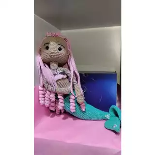 Amigurumi Sereia 47cm - Artesanal