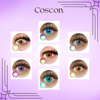 Lentes de Contato - Coscon - Par 2 Pçs - Cosplay - Halloween - Fantasia - Azul Amarelo Cinza Vermelho Laranja Verde Rosa