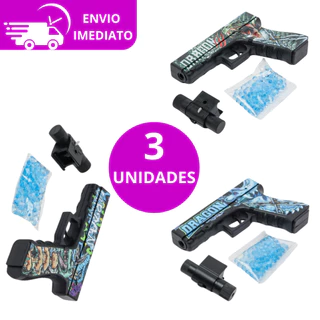 Kit 3 Unidades Brinquedo Lança Bolinha de Gel Mira Laser, Presente Infantil 2024