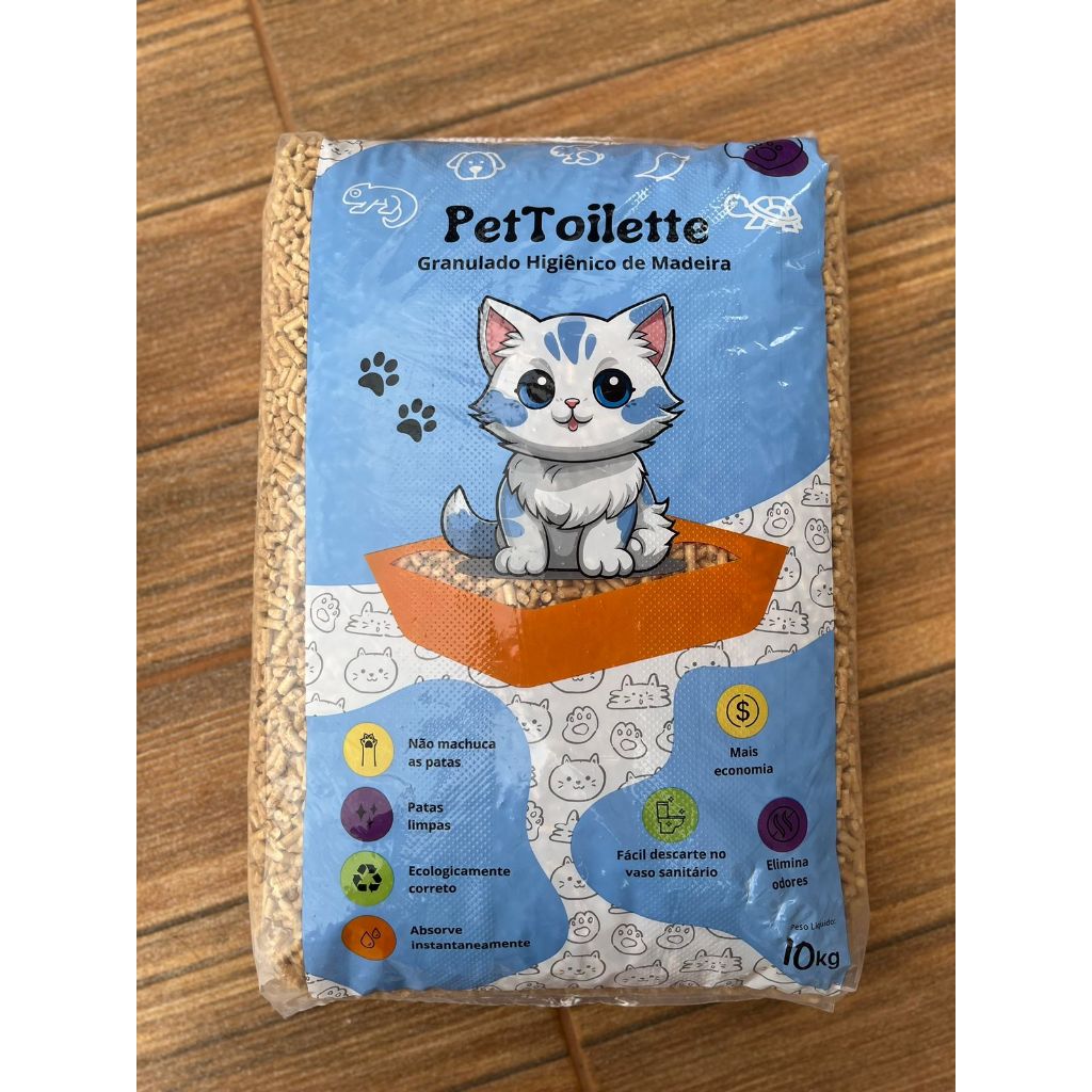 GRANULADO DE MADEIRA PARA GATOS PETTOILETTE 10KG