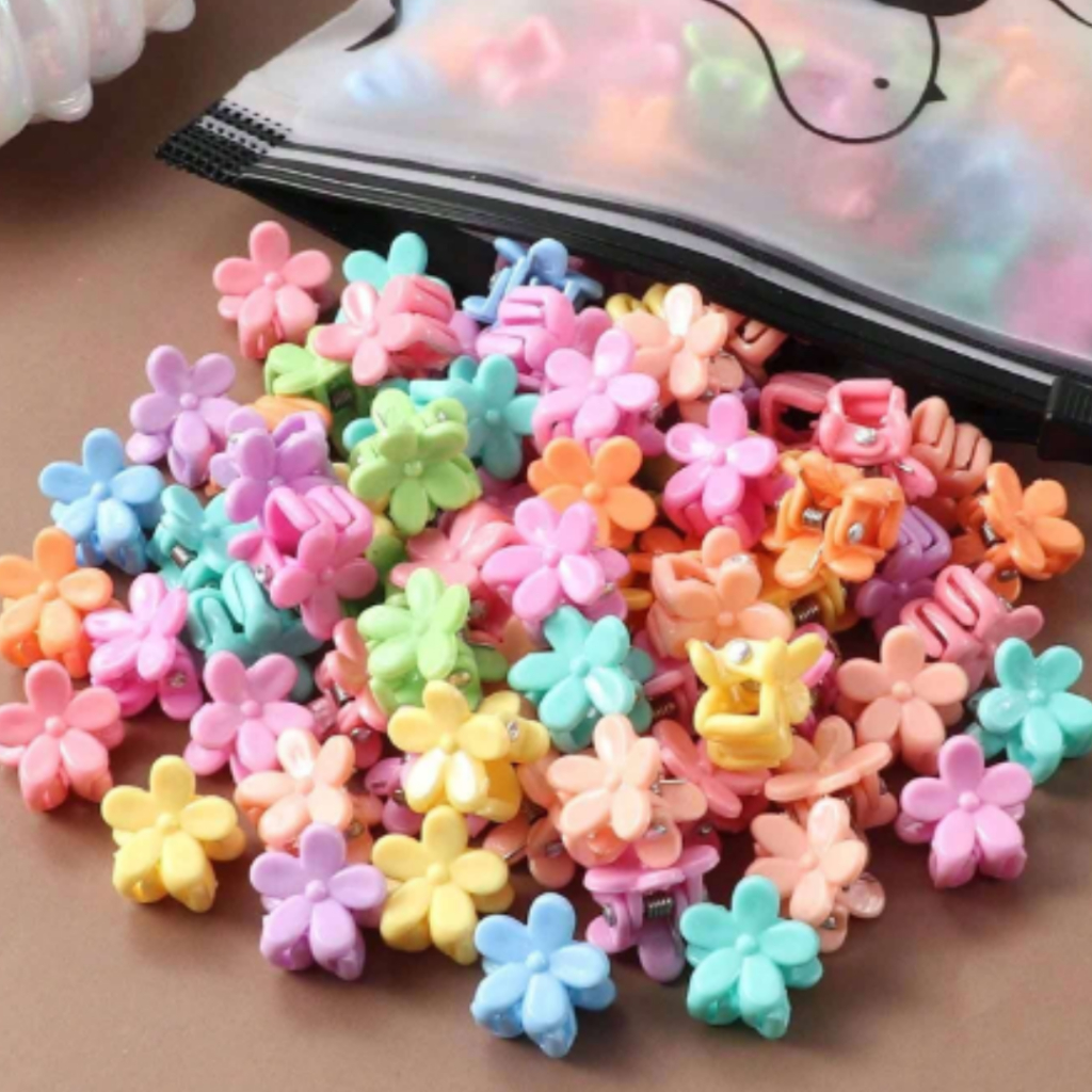 Kit 120 Mini Presilha de Cabelo Piranha Infantil Colorida Presilia Mini ...