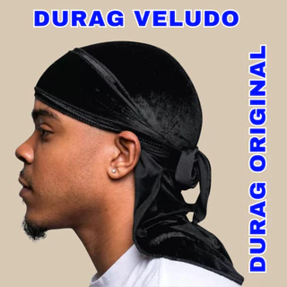 Durag De Veludo Preta Premium Bandana Durag De Veludo - Touca Para Waves