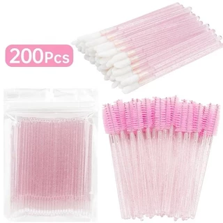 Kit - 50 Escovinhas + 100 Microbrush + 50 Aplicador de Batom Alongamento Cilios
