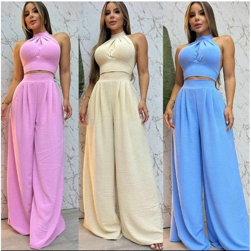 conjunto Duna feminina pantalona+ blusa lançamento Novidade