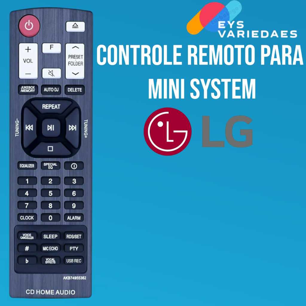 LG Controle Remoto para CD Home Áudio LG Mini System 7911 | Shopee Brasil