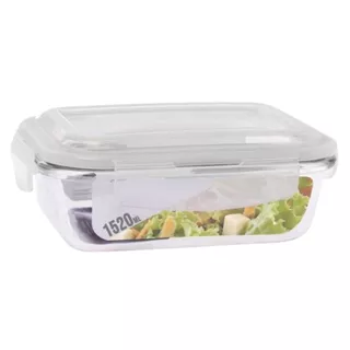 Pote Vidro C/Tampa Hermetico Retangular 1520ml