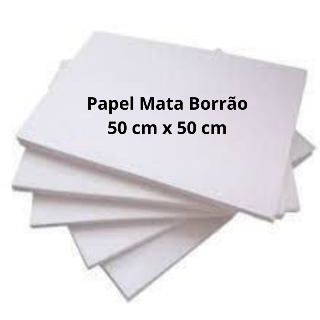 Papel Mata Borrão 10 folhas 50 cm x 50 cm 250grs para desidratação de ...