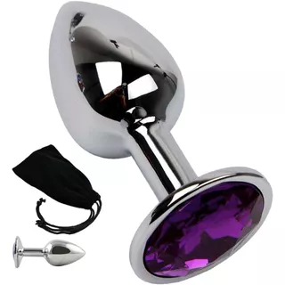Plug Anal Tamanho P Pequeno M Medio G Grande Sexo Anal Iniciante Em Metal Com Joia ENVIO IMEDIATO