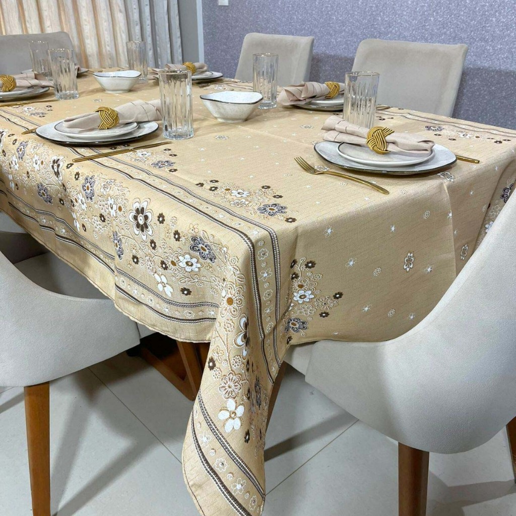 Toalha De Mesa Floral e Xadrez Retangular Grande Lançamento 6 Pessoas Cozinha Jantar Envio Rapido
