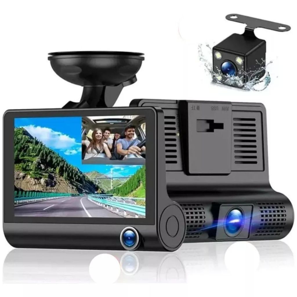 Camera Veicular Automotiva Gravação Full Hd Frontal Ré Lcd 4