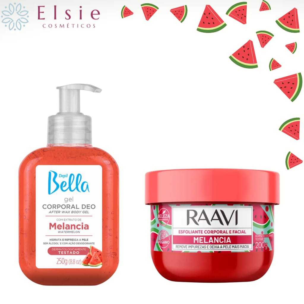 Kit Esfoliante Ravvi Melancia 200g + Gel Depil Bella Melancia 250g ...
