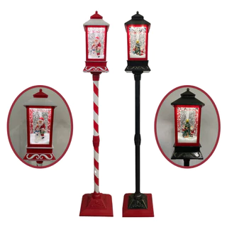 Poste Natalino c/ Som Luz e Neve Artificial Decoração Natal para Loja Jardim Empresa